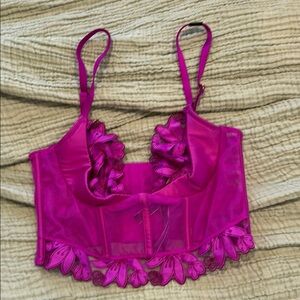 Elegant Magenta Lace Bralette